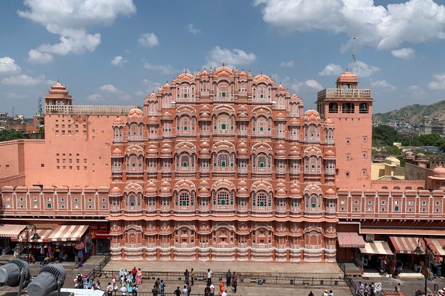 Facade of Jaipur Hawa Mahal from Tattoo Cafe